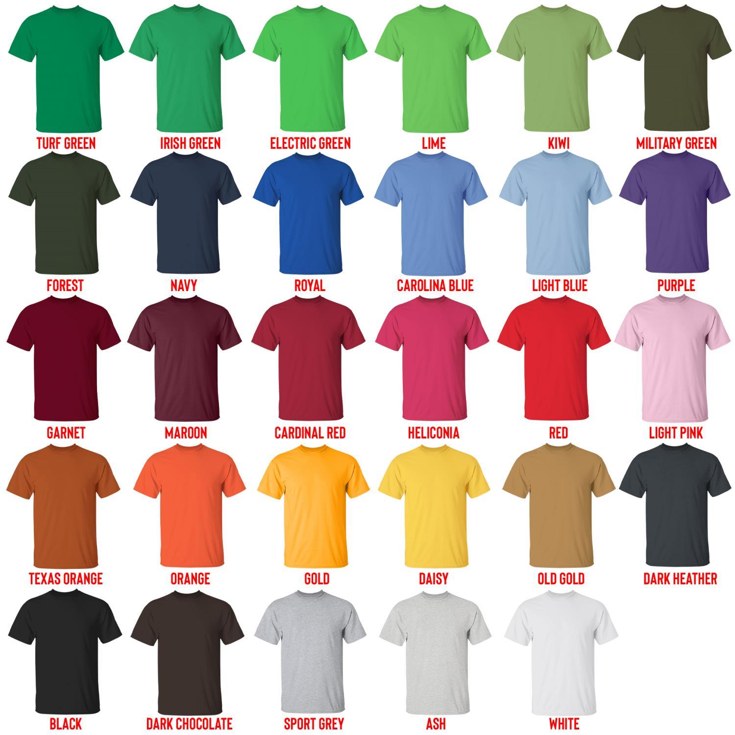 t shirt color chart - Popeye Merch